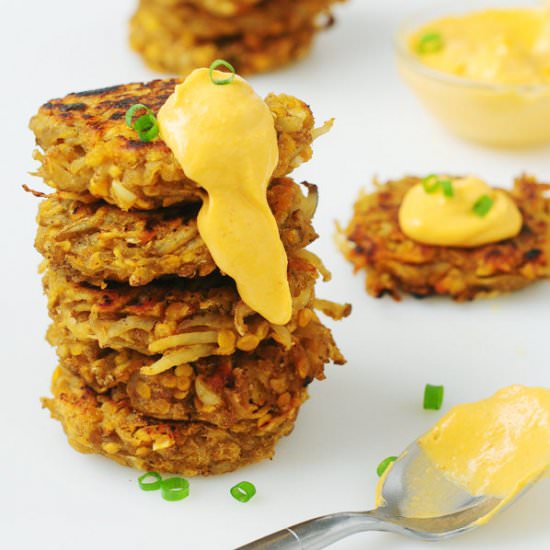 Vegan Red Lentil Potato Fritters