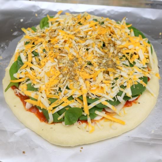 Garlic Spinach Pizza