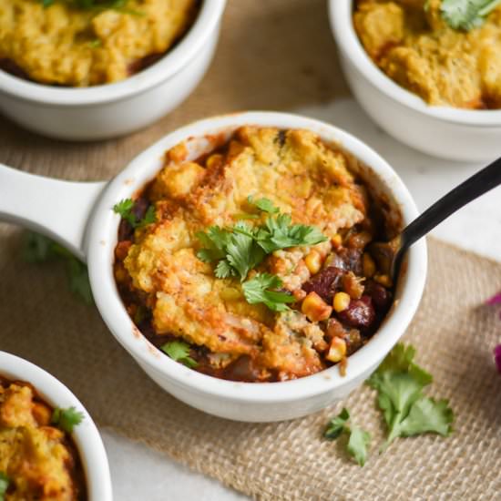 “Cheesy” Polenta Mexican Tamale Pie