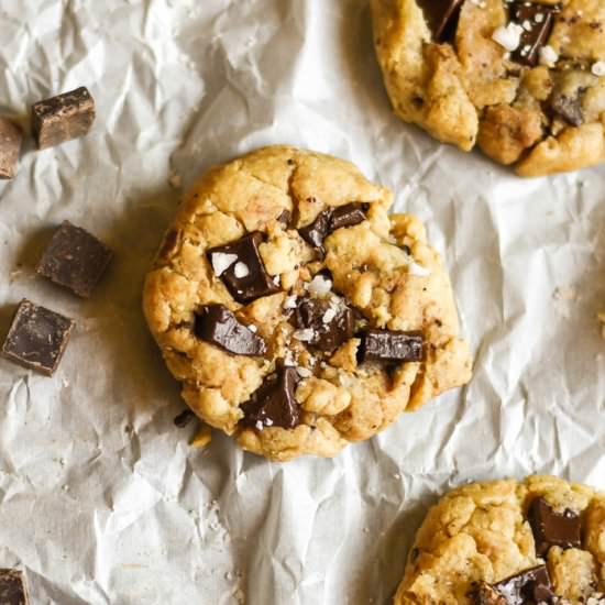 Sea Salt & Tahini Chocolate Chip Cookies