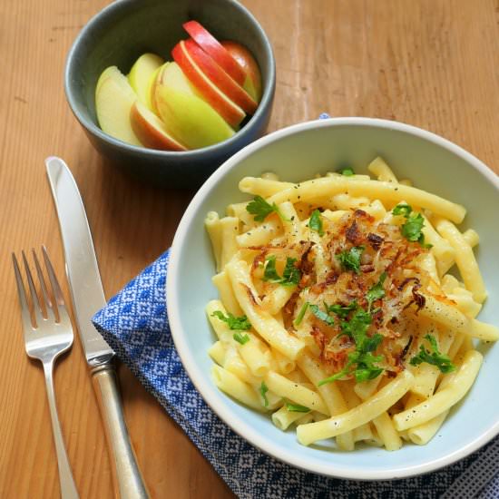 Mac & Cheese with Crispy Onions