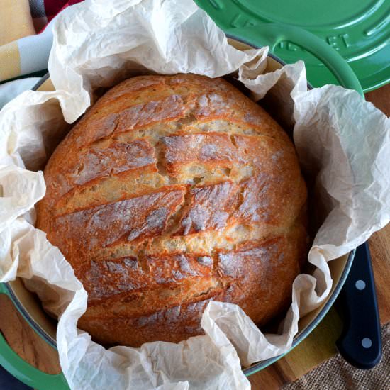 Dutch Oven Artisan Crusty Bread