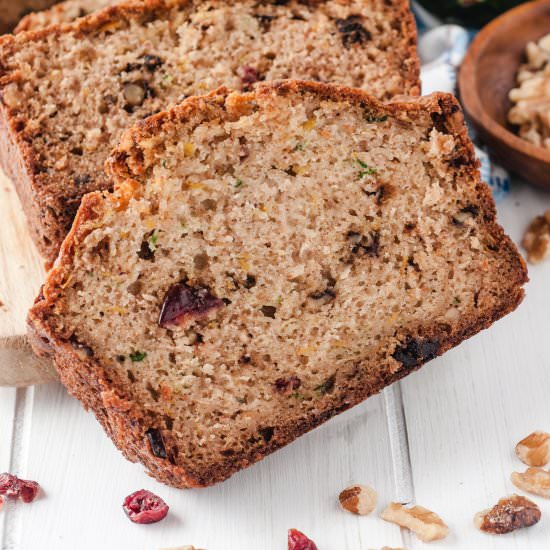 Cranberry Walnut Zucchini Bread