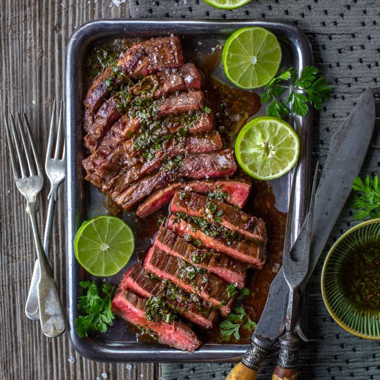 Seared Steak & Cilantro Lime Sauce