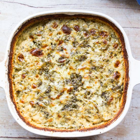 Herby Cheesy Scalloped Potatoes