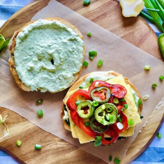 Loaded “Egg” Sandwich Green Chutney