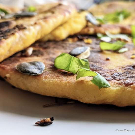 Softest golden garlic naans