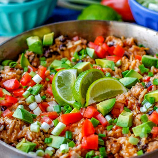 One Pot Chicken Burrito Bowls