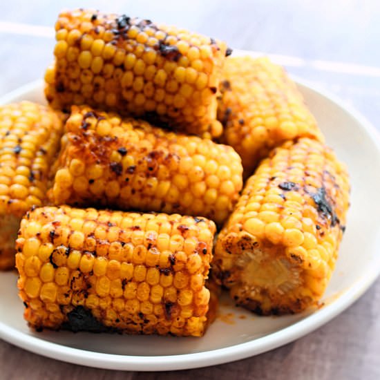 Grilled Corn with Butter & Ketchup