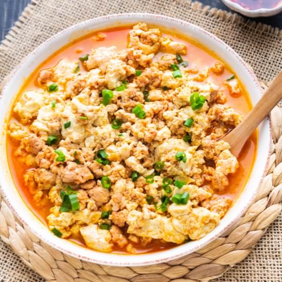 Tomato Tofu With Minced Pork