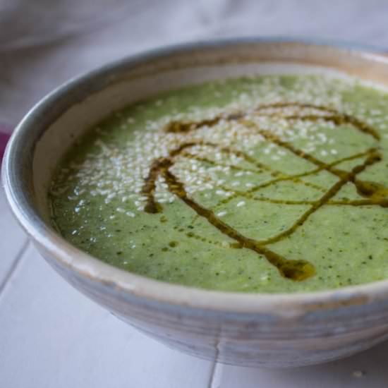 Broccoli Stalk and Sesame Soup