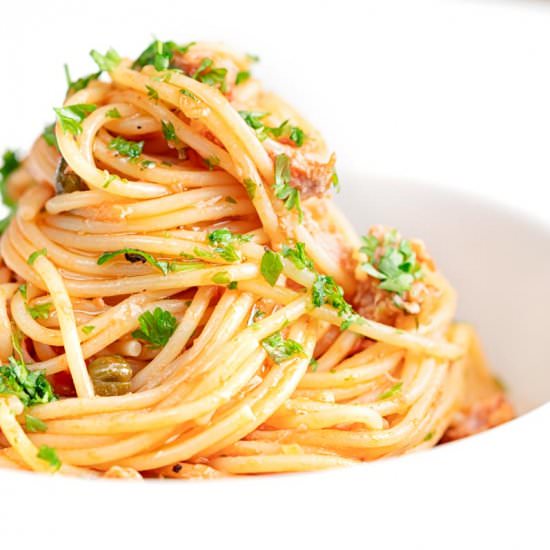 Tomato Tuna Pasta with Capers