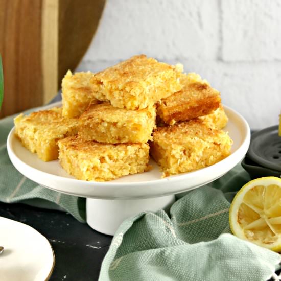 Gluten Free Lemon Coconut Slice