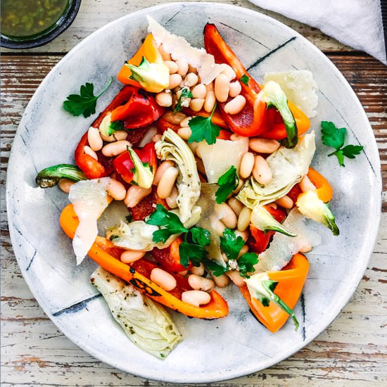 Pepper, Artichoke, Bean Salad