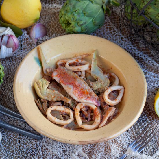SQUIDS WITH ARTICHOKES