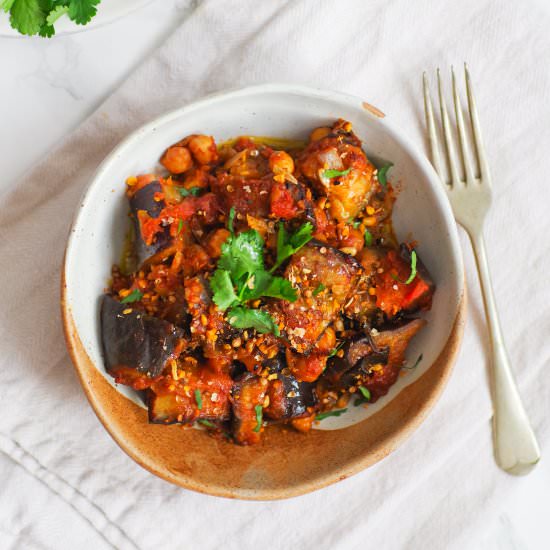 Roasted Aubergine in Tomato Sauce