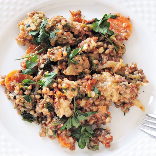 Vegetable stew with buckwheat