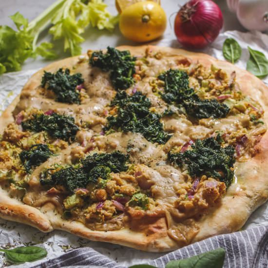 Vegan Tuna Pizza with Spinach