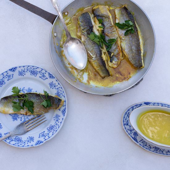 Sea-bass with Poros Lemonade