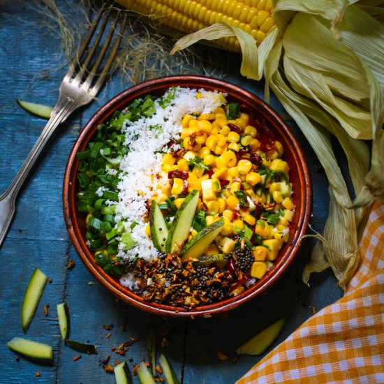 Corn Salad with Coconut Raw Mango