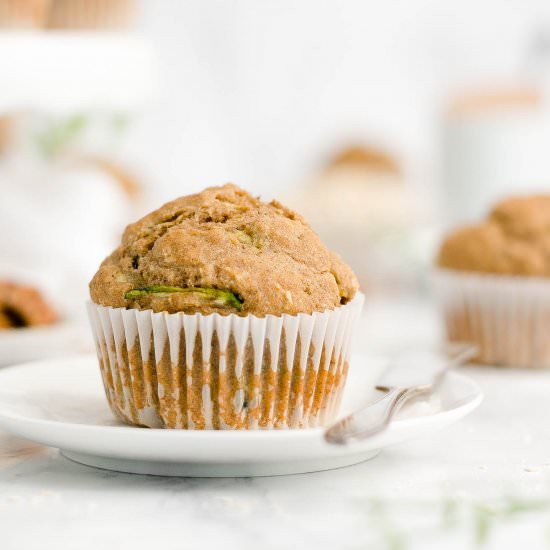 Healthy Zucchini Oatmeal Muffins