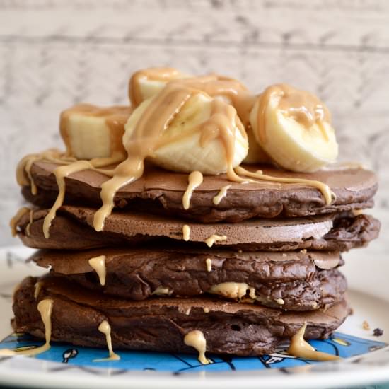 Chocolate Peanut Butter Pancakes