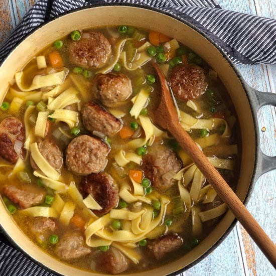Easy meatball noodle soup