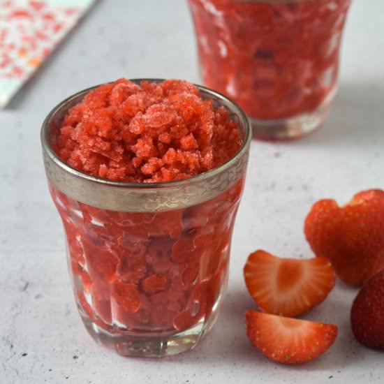 Strawberry mint granita