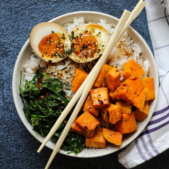 Ramen Egg Rice Bowl