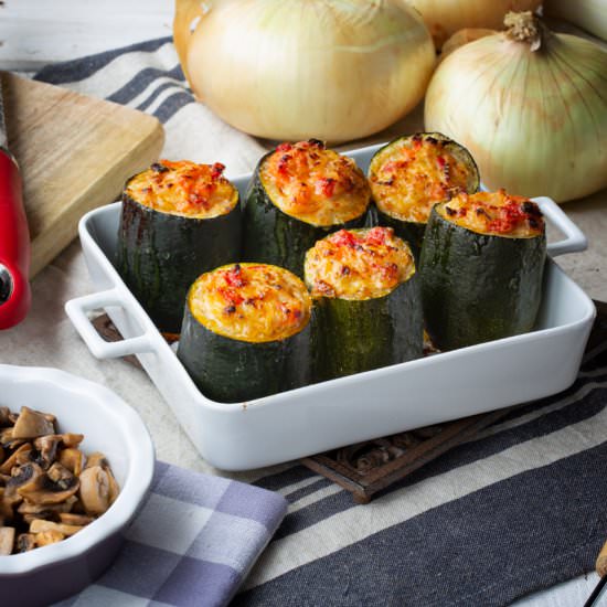 COURGETTES FILLED WITH VEGETABLES
