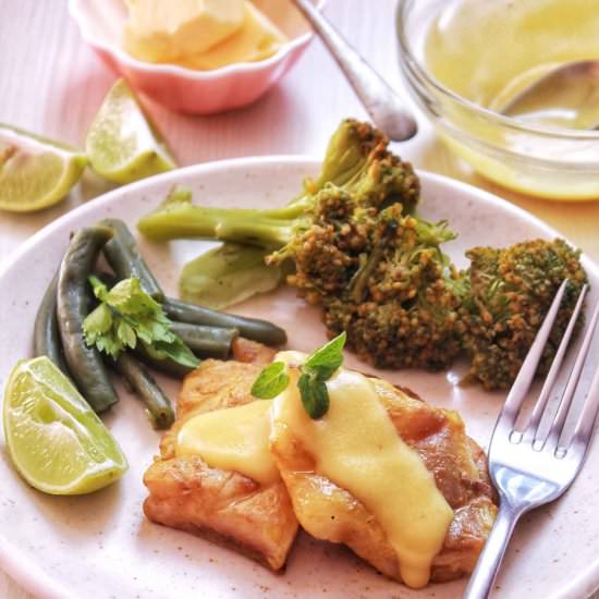 Grilled Fish & Lemon Butter Sauce