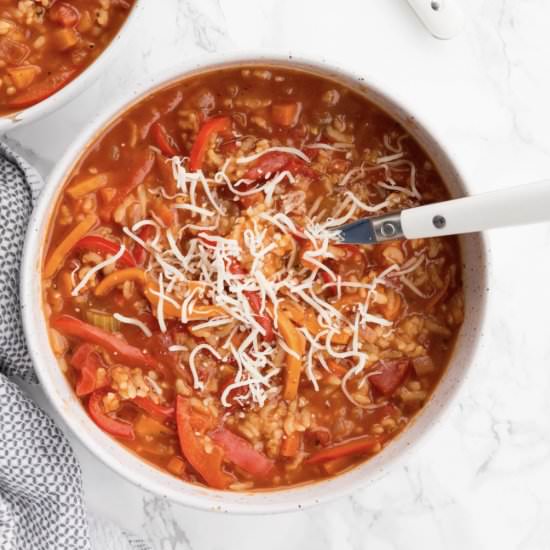 Vegetarian Stuffed Pepper Soup