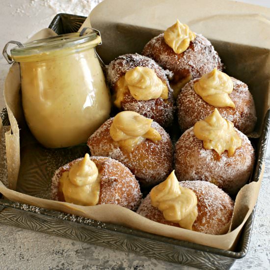 Peanut Butter Cream Filled Doughnut