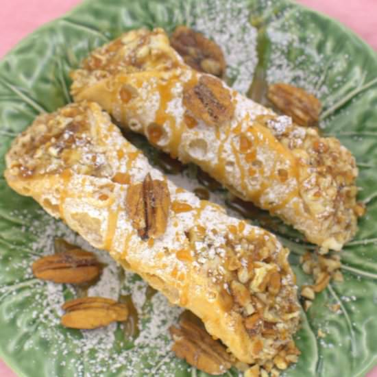 Caramel  Pecan Cannoli