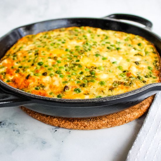 Pea, Mint and Feta Frittata