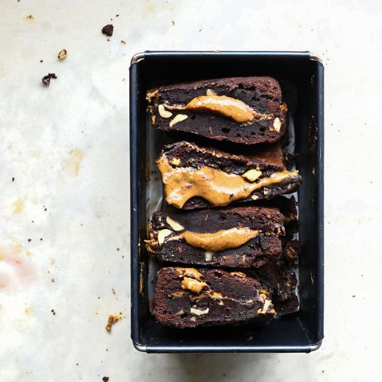 Fudgy peanut butter brownies