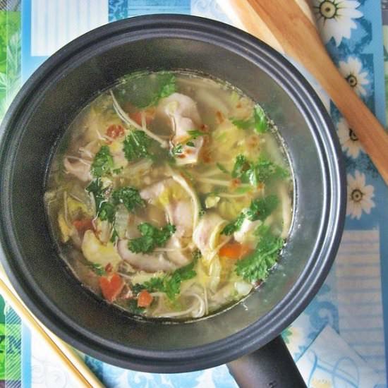 Sliced Fish, Cabbage, Egg Drop Soup