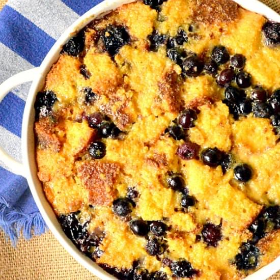 Corn Bread Blueberry Bread Pudding
