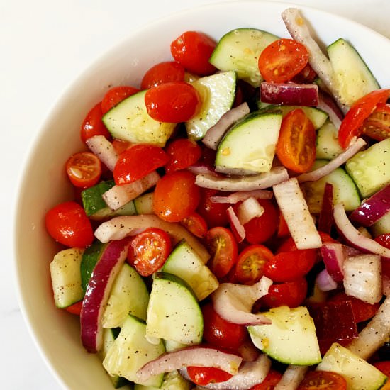 Cucumber Tomato and Onion Salad