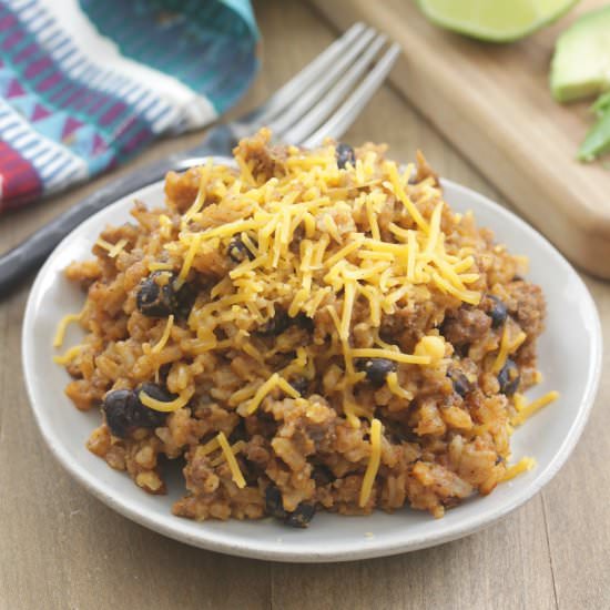 Taco Beef & Rice Skillet