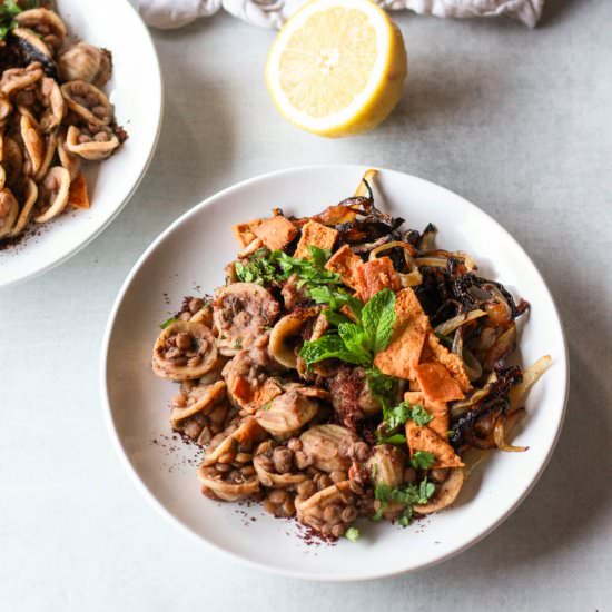 syrian lentil pasta