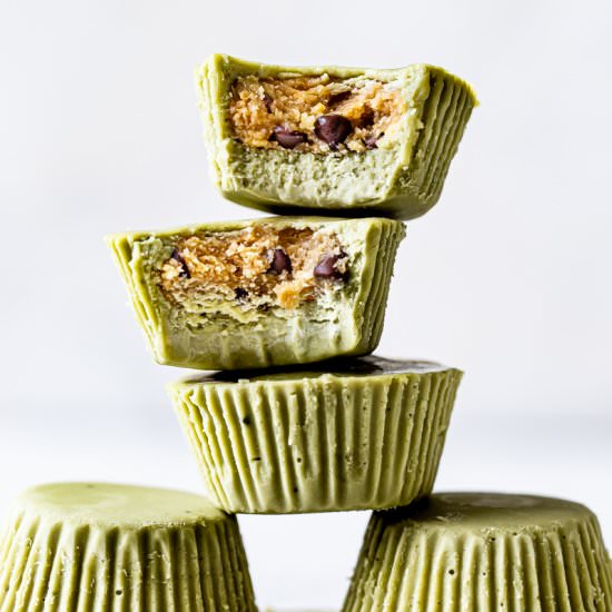 Matcha Cookie Dough Cups