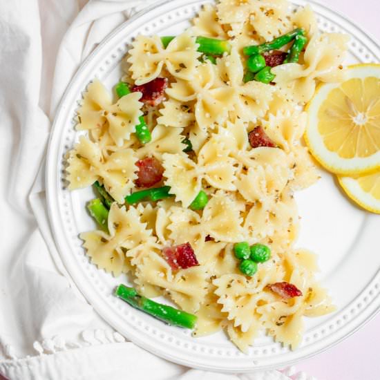 Lemon Asparagus Bowtie Pasta Salad
