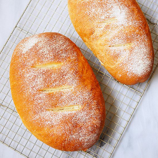 Crusty white bread