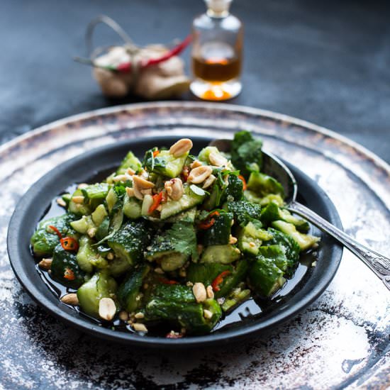 Easy healthy spicy cucumber salad
