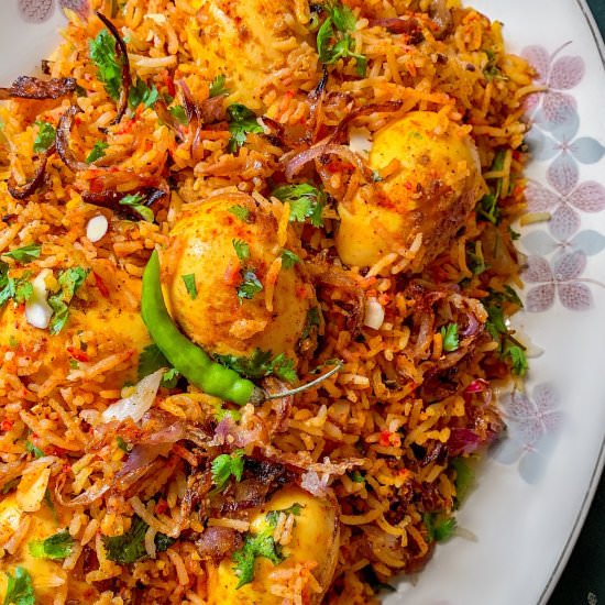 Pressure Cooker Egg Biryani