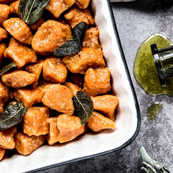 Vegan Sweet Potato Gnocchi + Sauce