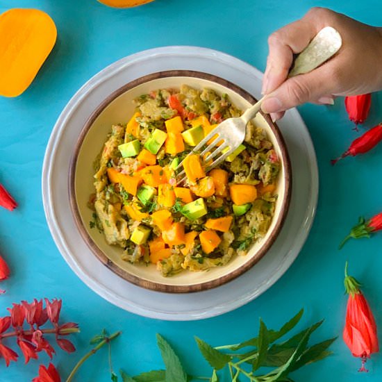 parsi scrambled eggs with mango