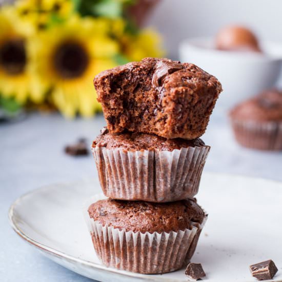 Double Chocolate Banana Muffins