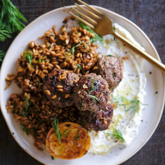 Lamb Meatballs w/ Lemon Farro